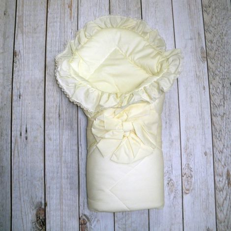 Конверт-одеяло на выписку Кружево кремовый