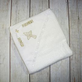 Крестильное полотенце с капюшоном Золото